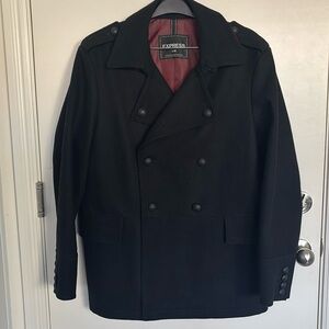 Express Men's Black Peacoat